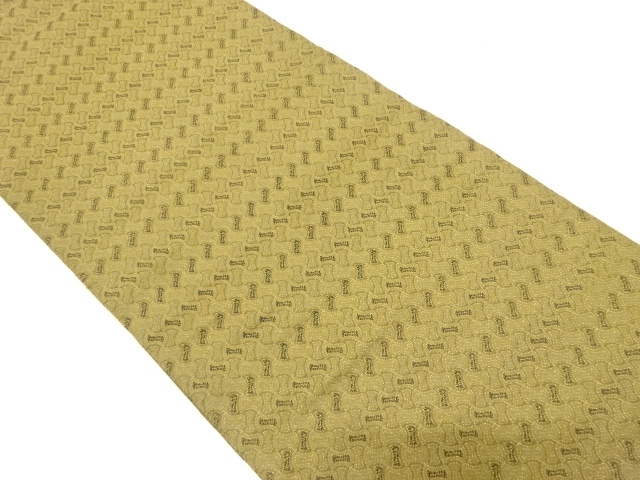 JAPANESE KIMONO / ANTIQUE MARU OBI / SILK / WOVEN BUNDO RHOMBUS